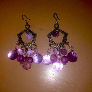 Vintage purple dangling earrings